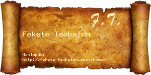 Fekete Teobalda névjegykártya